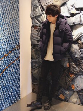 「Right-on（ライトオン）のアイテム（ダウンジャケット/コート）」を使った、Right-on  TOKYOさん（メンズ・175cm）の秋コーディネート