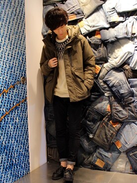 「Right-on（ライトオン）のアイテム（ダウンジャケット/コート）」を使った、Right-on  TOKYOさん（メンズ・175cm）の秋コーディネート