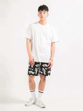 「SQUAD（スクアッド）のアイテム」を使った、初孟軒さん（メンズ・178cm）の夏コーディネート