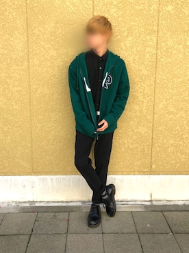 「黒パンツ」｜umiさん（メンズ・175cm）の秋コーディネート