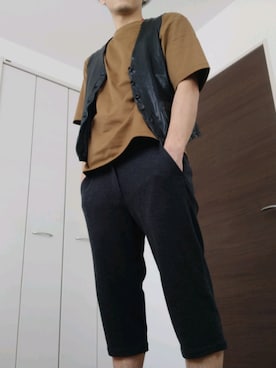 「ISAMU KATAYAMA BACKLASH（イサムカタヤマバックラッシュ）のアイテム（ベスト）」を使った、hmhsさん（メンズ・180cm）の秋コーディネート