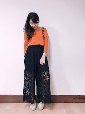 「skirt」｜「アイテム（スリッポン）」を使った、WendyJ.さん（レディース・153cm）の秋コーディネート