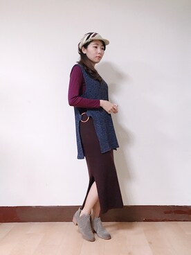 「TAIPEI」｜「アイテム（ブーティ）」を使った、WendyJ.さん（レディース・153cm）の秋コーディネート