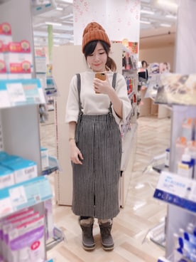 「travel」｜「アイテム（ニットキャップ/ビーニー）」を使った、WendyJ.さん（レディース・153cm）の冬コーディネート
