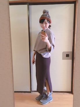 「travel」｜「アイテム（ニットキャップ/ビーニー）」を使った、WendyJ.さん（レディース・153cm）の冬コーディネート