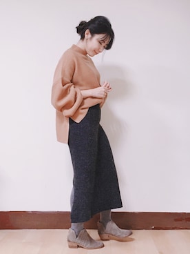 「TAIPEI」｜「アイテム（ブーティ）」を使った、WendyJ.さん（レディース・153cm）の冬コーディネート