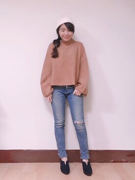 「Citizens of humanity（シチズンズオブヒューマニティー）のアイテム」を使った、WendyJ.さん（レディース・153cm）の冬コーディネート