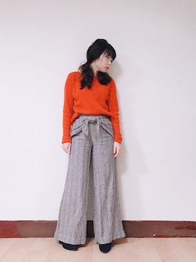 「red」｜「アイテム（ブーティ）」を使った、WendyJ.さん（レディース・153cm）の春コーディネート