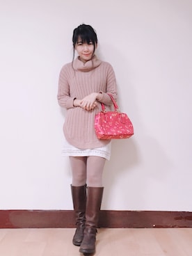 「LOVFEE（ラッフィ）のアイテム（スカート）」を使った、WendyJ.さん（レディース・153cm）の春コーディネート