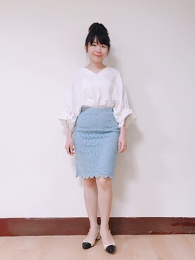 「blue」｜「アイテム（パンプス）」を使った、WendyJ.さん（レディース・153cm）の春コーディネート