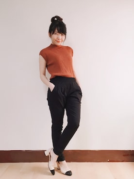 「BROWN」｜「アイテム（アクセサリー）」を使った、WendyJ.さん（レディース・153cm）の春コーディネート