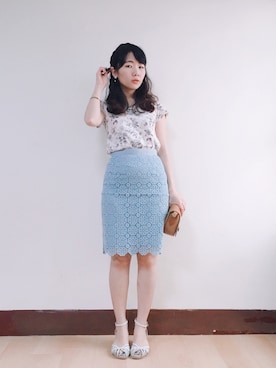 「blue and white」｜WendyJ.さん（レディース・153cm）の春コーディネート