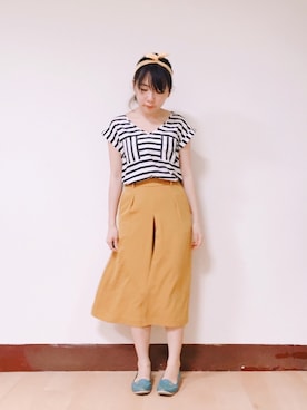 「stripes」｜「アイテム（スリッポン）」を使った、WendyJ.さん（レディース・153cm）の春コーディネート