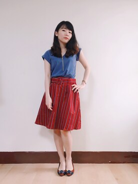 「blue」｜「アイテム（パンプス）」を使った、WendyJ.さん（レディース・153cm）の春コーディネート