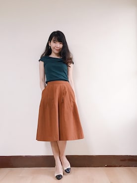 「STRAWBERRY-FIELDS（ストロベリーフィールズ）のアイテム（ニット/セーター）」を使った、WendyJ.さん（レディース・153cm）の夏コーディネート