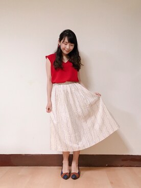 「red」｜「アイテム（パンプス）」を使った、WendyJ.さん（レディース・153cm）の夏コーディネート