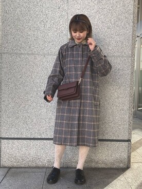 「アイテム（ステンカラーコート）」を使った、ミスズさん（レディース・161cm）の秋コーディネート