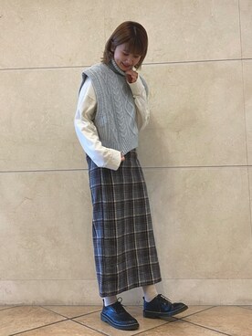 「Crisp（クリスプ）のアイテム（その他シューズ）」を使った、ミスズさん（レディース・161cm）の冬コーディネート