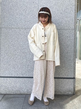 「Crisp（クリスプ）のアイテム（ブルゾン）」を使った、ミスズさん（レディース・161cm）の春コーディネート