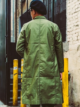 「ショップコート」｜「アイテム（ハンチング/ベレー帽）」を使った、TANAKA (GARDEN CREW)さん（メンズ・173cm）の冬コーディネート