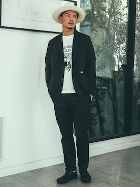 「ストローハット」｜「アイテム（ジャケット/アウター）」を使った、TANAKA (GARDEN CREW)さん（メンズ・173cm）の春コーディネート