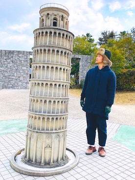 「WOOLRICH（ウールリッチ）のアイテム（帽子）」を使った、准平さん（メンズ・164cm）の冬コーディネート