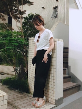 「URBAN RESEARCH（アーバンリサーチ）のアイテム（クラッチバッグ）」を使った、yomo⋆⋆⋆さん（レディース・156cm）の春コーディネート