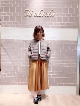 「テチチ(Te chichi)」｜「アイテム（ダウンジャケット/コート）」を使った、Fuujiさん（レディース・153cm）の秋コーディネート