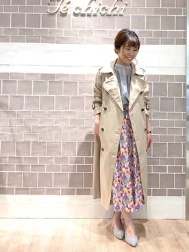 「Te chichi（テチチ）のアイテム（トレンチコート）」を使った、Fuujiさん（レディース・153cm）の春コーディネート