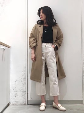 「LEPSIM（レプシィム）のアイテム（トレンチコート）」を使った、mahoさん（レディース・161cm）の春コーディネート