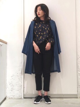 「LEPSIM（レプシィム）のアイテム（トレンチコート）」を使った、mahoさん（レディース・161cm）の春コーディネート