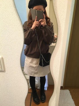 「Lee（リー）のアイテム（スカート）」を使った、narumiさん（レディース・153cm）の春コーディネート