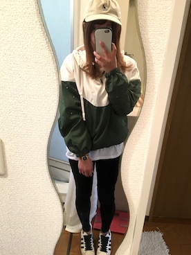 「titivate（ティティベイト）のアイテム（パーカー）」を使った、narumiさん（レディース・153cm）の春コーディネート