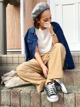 「Discoat Parisien」｜「アイテム（デニムジャケット）」を使った、kei.2727さん（レディース・164cm）の秋コーディネート