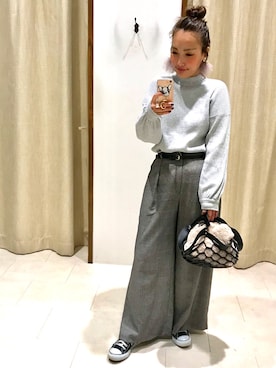 「CONVERSE（コンバース）のconverse（コンバース） ALL STAR OX（オールスターOX）（スニーカー）」を使った、kei.2727さん（レディース・164cm）の冬コーディネート