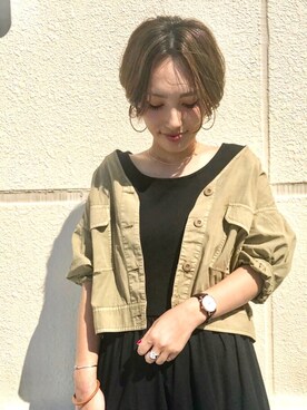 「Daniel Wellington」｜「アイテム（ミリタリージャケット）」を使った、kei.2727さん（レディース・164cm）の夏コーディネート
