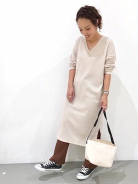 「ワッフルワンピース」｜kei.2727さん（レディース・164cm）の秋コーディネート