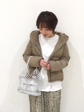「スウエット」｜「アイテム（ダウンジャケット/コート）」を使った、kei.2727さん（レディース・164cm）の冬コーディネート