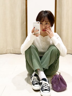 「TODAYFUL（トゥデイフル）のアイテム（カーゴパンツ）」を使った、kei.2727さん（レディース・164cm）の冬コーディネート