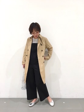 「DISCOAT（ディスコート）のアイテム（トレンチコート）」を使った、kei.2727さん（レディース・164cm）の冬コーディネート