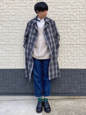 「ADAM ET ROPE'（アダムエロペ）のアイテム（トレンチコート）」を使った、589さん（メンズ・177cm）の春コーディネート