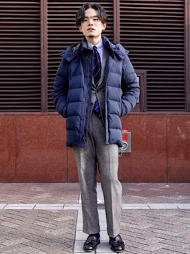 「WOOLRICH（ウールリッチ）のアイテム（ダウンジャケット/コート）」を使った、BEAMS Fさん（メンズ・171cm）の秋コーディネート