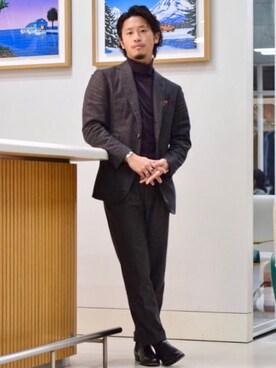 「JOHN SMEDLEY」｜BEAMS Fさん（メンズ・167cm）の秋コーディネート