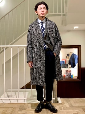 「レースアップシューズ」｜「アイテム（その他アウター）」を使った、BEAMS Fさん（メンズ・168cm）の冬コーディネート