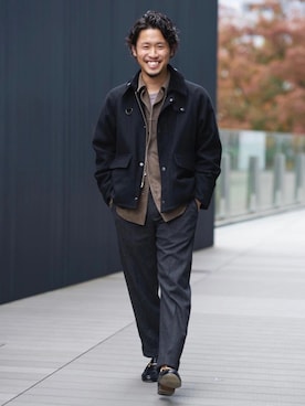 「ENZO BONAFE（エンツォボナフェ）のアイテム（シューズ）」を使った、BEAMS Fさん（メンズ・167cm）の冬コーディネート
