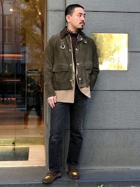 「JOHN SMEDLEY（ジョンスメドレー）のアイテム（ニット/セーター）」を使った、BEAMS Fさん（メンズ・169cm）の冬コーディネート