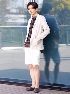 「LARDINI（ラルディーニ）のアイテム（テーラードジャケット）」を使った、BEAMS Fさん（メンズ・171cm）の春コーディネート