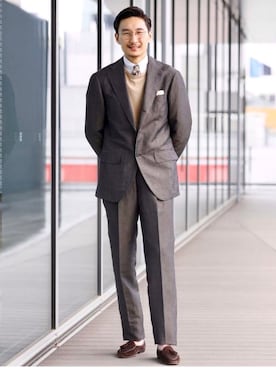 「BRILLA per il gusto（ブリッラペルイルグースト）のアイテム（スーツセット）」を使った、BEAMS Fさん（メンズ・175cm）の春コーディネート