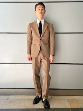 「BEAMS F（ビームスエフ）のアイテム（スーツセット）」を使った、BEAMS Fさん（メンズ・170cm）の春コーディネート