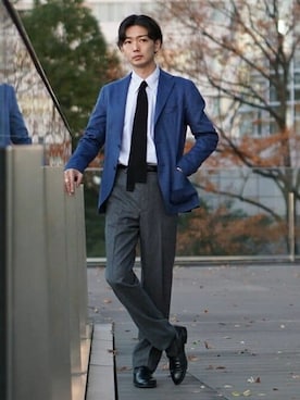 「ascot（アスコット）のアイテム」を使った、BEAMS Fさん（メンズ・180cm）の冬コーディネート